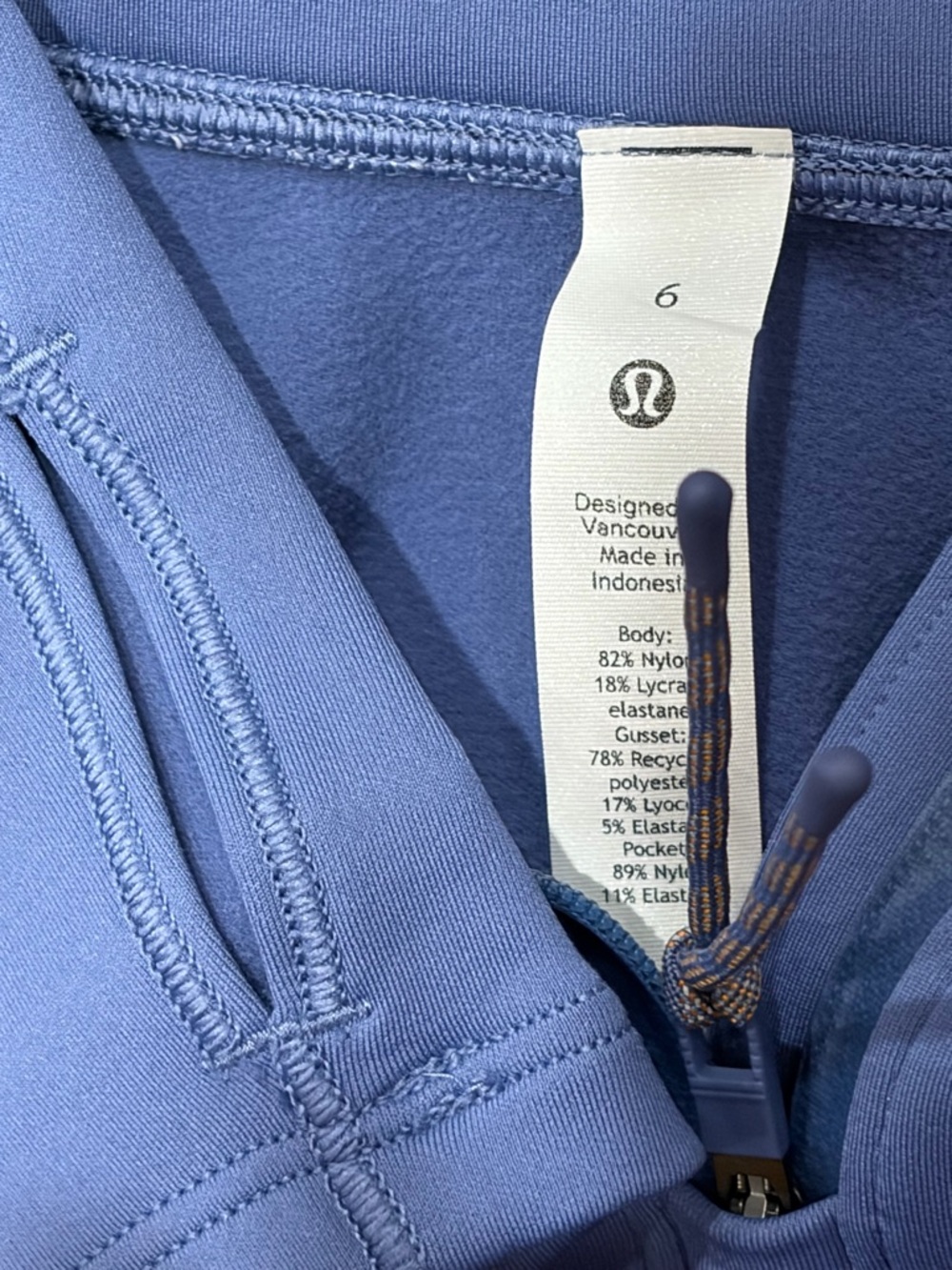 New LULULEMON Blue Detours Welcome Half Zip Stretch Fleece Top 6 - Picture 5 of 5